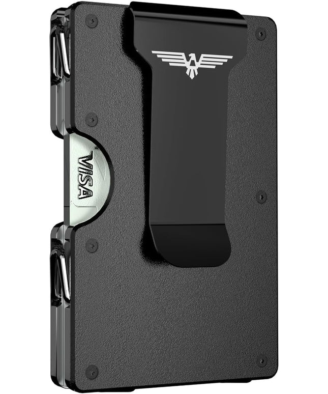 Lenvoten Extra Durable Hinged Minimalist Wallet for Men | Slim Metal RFID Blocking Wallet | Credit Card Holder & Money Clip Holds 20 Cards | Premium Scratch-Resistant Finish | Ideal Gift for Men