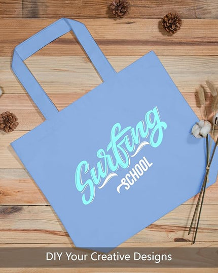 TOPDesign 1-Pack Super Strong Large 12oz Cotton Canvas Tote Bag, Reusable Grocery Shopping Cloth Bag, Fashionable Two-Tone Tote for Crafts, DIY Your Creative Designs