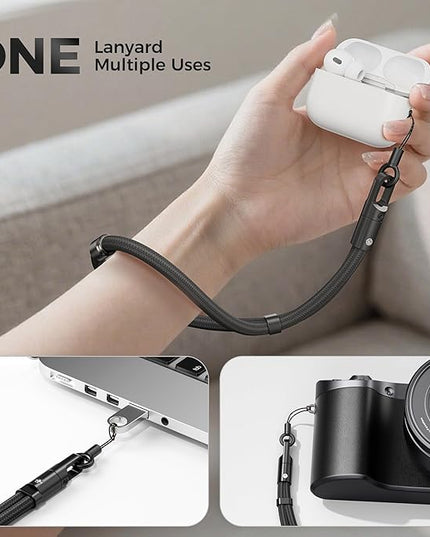 SURDOCA 3-In-1 Phone Lanyard for Crossbody, Neck & Wrist, Adjustable Anti Theft Phone Strap with Tether Tab & Loop Strap - Universal for Most Smartphones, Camera, Key - Travel Essentials
