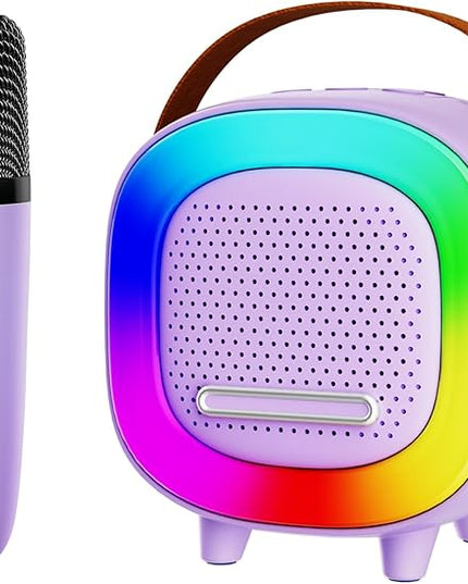 Mini Karaoke Machine Speaker for Kids Adults, Portable Bluetooth with 1 Wireless Microphones, Children's Day Birthday Gift Ideas for Toys for Teens Boys and Girls Aged 4, 5, 6, 7, 8, 9, 10, 11, 12+
