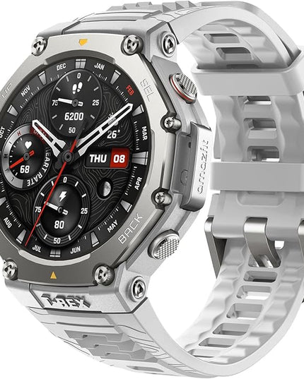 Amazfit T-Rex 3 Rugged Military Smart Watch 48mm, GPS (with Privacy), Offline Maps, Long Battery Life,328 Feet Water-Resistant, 170 Fitness/Sport Modes, AI, Voice Control, for Android or iPhone, Gray