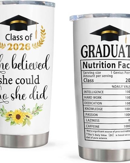 Graduation Gifts Tumbler 20oz, 2025 Graduation Gifts Mug, College/High School/Middle School Grad Gift for Graduates Women/Female 2025, Graduate Present Cup