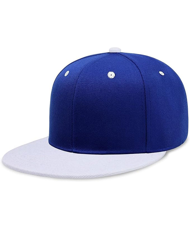 CHOK.LIDS Flat Bill Visor Classic Snapback Hat Blank Adjustable Brim High Top End Trendy Color Style Plain Tone Baseball Cap