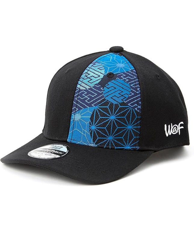 W@nderFabric Traditional Japanese Kimono Baseball Cap, Embroidered Pattern, Adjustable Snapback Flat Brim, 6-Panel Cap