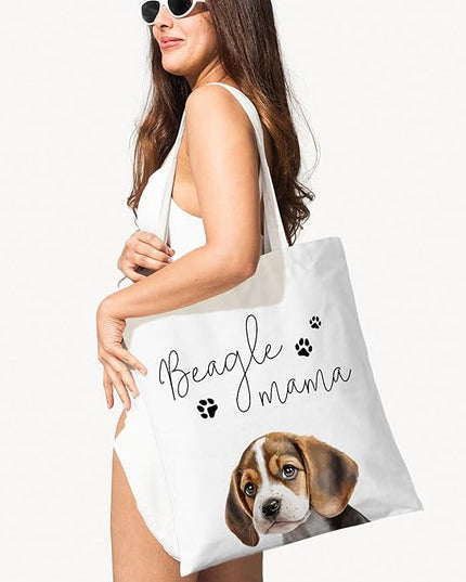 Dog Mama Canvas Tote Bag for Women, Dogs Lover Gift for Dog Mom, Birthday Christmas Cute Rottweiler Gifts For Women.