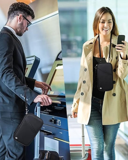 Travel Passport Wallets, Airtag Lightweight Family Passport Holder With RFID Blocking Passport Cover Case Waterproof Bag Document Organizer for Men and Women