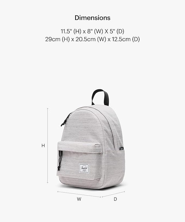 Herschel Legacy Backpack, Light Grey Crosshatch, Mini - 6.5L