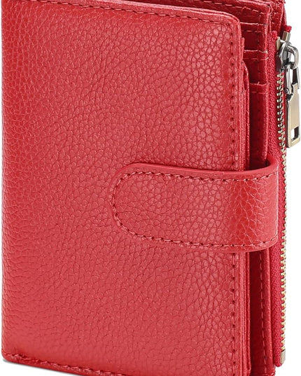 GAEKEAO Womens Wallet Small Leather RFID Blocking Bifold Zipper Pocket Wallet Card Case Purse with ID Window