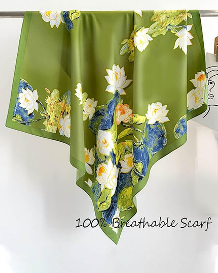 100% Mulberry Silk Scarf for Women Hair Lightweight Square Neckerchief Wrap For Head Scarves 21"