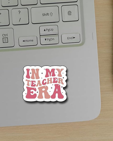 (3Pcs) in My Teacher Era Sticker, Sticker Gifts Teacher Decorate Books, Laptops, Water Bottles Kindles Stickers, Phones Tumbler Waterproof Vinyl 3" Inch