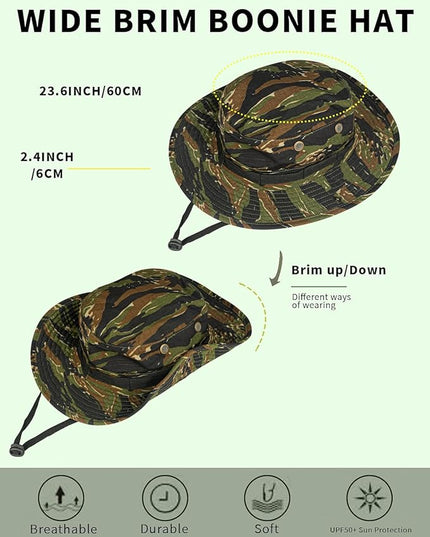 Sun Hats for Men Women Bucket Hat UPF 50+ Boonie Hat Foldable UV Protection Hiking Beach Fishing Summer Safari