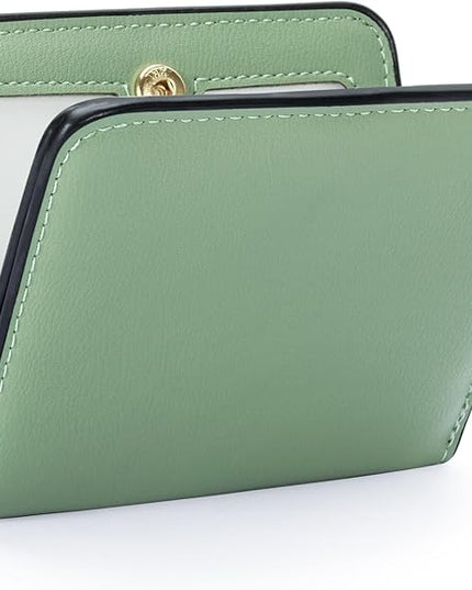 Toughergun Women’s Small Slim Leather Wallet with RFID Protection, Compact Bifold Mini Purse with Clear ID Window