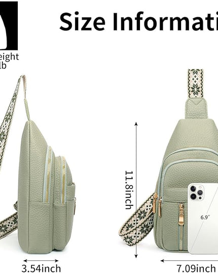 FALAN MULE Crossbody Bags for Women Trendy Leather Sling Chest Bag Fanny Packs for Women