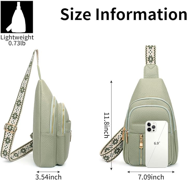 FALAN MULE Crossbody Bags for Women Trendy Leather Sling Chest Bag Fanny Packs for Women