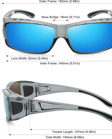 MEETSUN Fit Over Glasses Sunglasses for Men Women,Wrap Around Sunglasses Polarized UV400 Protection