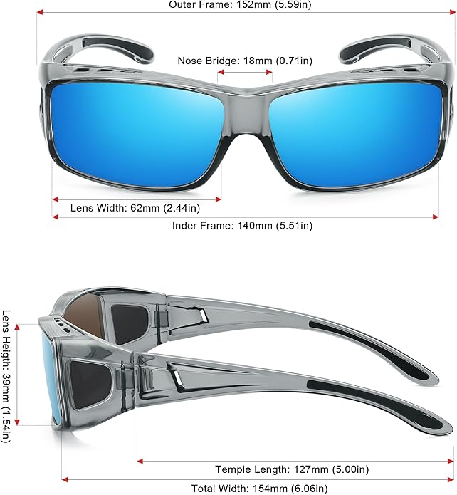 MEETSUN Fit Over Glasses Sunglasses for Men Women,Wrap Around Sunglasses Polarized UV400 Protection