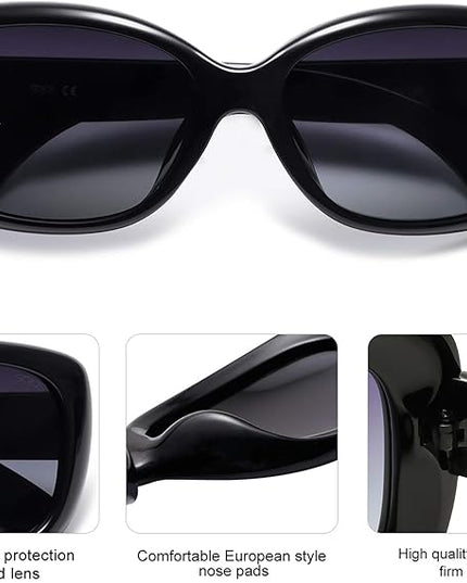 SOJOS Vintage Square Sunglasses for Women Polarized UV Protection Havana Frame SJ2111