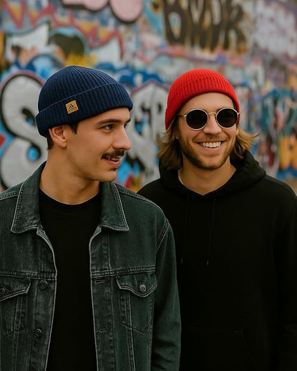 TOP-EX PolarWool™ 100% Merino Wool Fisherman Beanie Hat | Soft Single Layer Warm Short Sailor Trawler Cap for Men Women