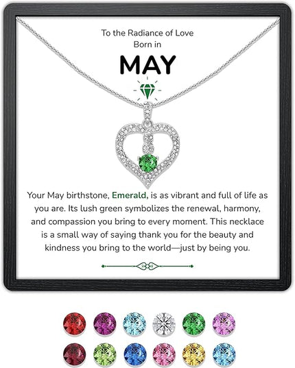 TRYNDI Birthstone Necklace for Women - Infinity 12 Months Birthstone Necklace, Christmas Gifts for Wife, Daughter, Girlfriend, Mom - Mother’s Day, Valentine’s, Anniversary, Birthday Gift for Her