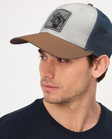 Animal Trucker Hats Leather Pattern Adjustable Snapback Mesh Animal Baseball Cap for Men