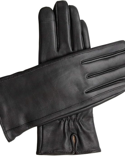 Downholme Touchscreen Leather Cashmere Lined Gloves for Women