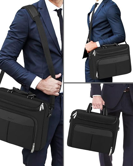 17 inch Waterproof Protective Laptop Messenger Briefcase with Adjustable Shoulder Strap, Men Women Travel/Business Bag Compatible with HP ZBook,ThinkPad,DELL Inspiron