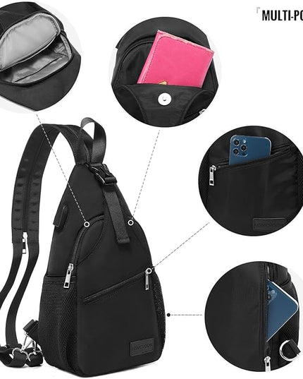 LOVEVOOK Sling Bag for Women Casual Daypack Nylon Crossbody Sling Backpack Travel Shoulder Bag Hiking Daypack