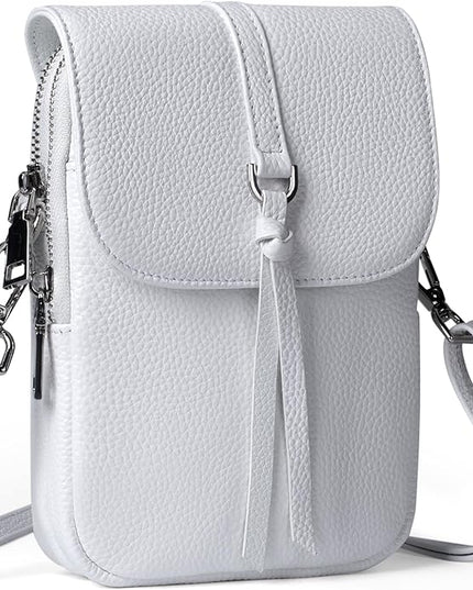 befen Genuine Leather Small Crossbody Bags for Women, Multi Pocket Cell Phone Crossbody Purse with RFID Blocking Card Slots