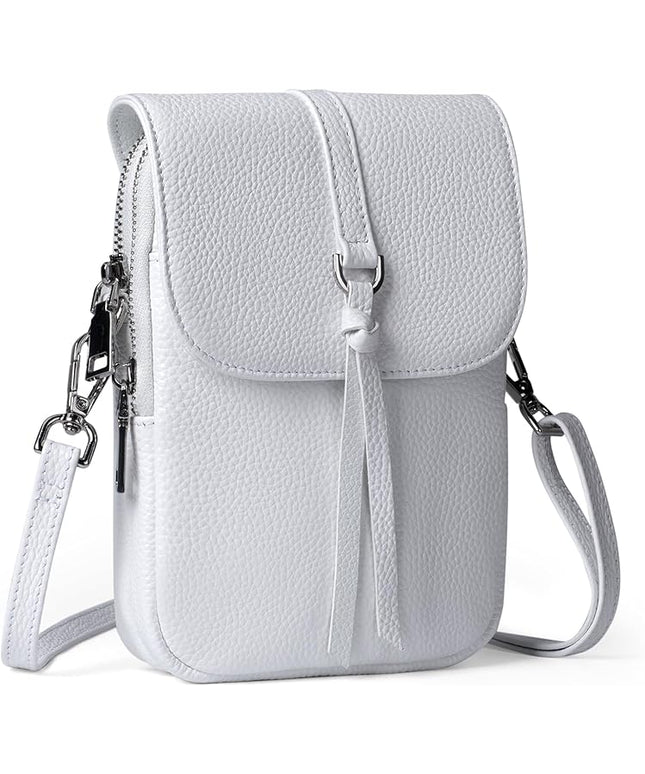 befen Genuine Leather Small Crossbody Bags for Women, Multi Pocket Cell Phone Crossbody Purse with RFID Blocking Card Slots