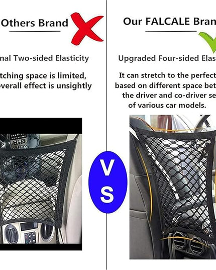 DYKESON Dog Car Net Barrier Pet Barrier with Car Mesh Organizer for Dog & Child, Safety Divider with Storage Pouch, Easy Install for Cars & SUVs