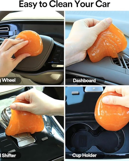 PULIDIKI Car Cleaning Gel Car Putty Car Cleaning Kit Car Interior Cleaner Slime Car Cleaning Supplies Auto Detailing Tools Car Accessories Car Gifts for Women Men Keyboard Cleaner Orange