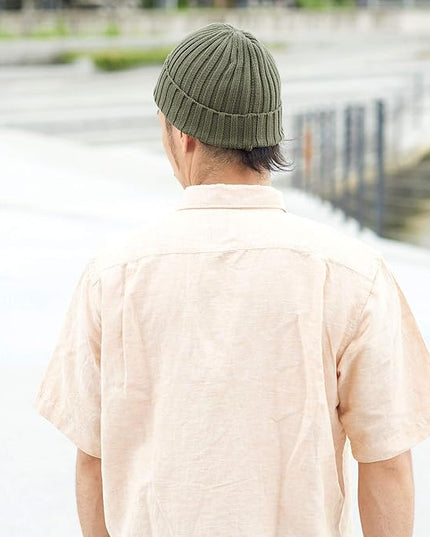 CHARM Mens Cotton Fisherman Beanie - Ribbed Trawler Knit Cap Womens Slouch Hat
