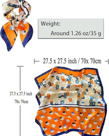 Neck Scarf For Womens Silky Head Scarves Hair Bandanas Square Scarf Fashion Accessories lightweight