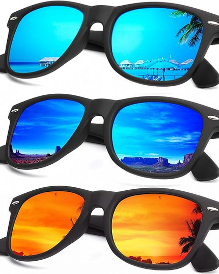 KALIYADI Sunglasses Men Polarized Sunglasses for Men Women Unisex Semi-Rimless Frame Retro Driving Sun Glasses UV Blocking
