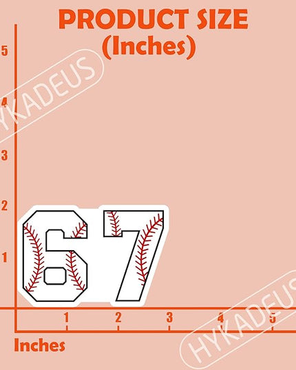(3 Pcs) Baseball 67 Six Seven Funny Gen Alpha Meme Stickers – 67 Gifts for Coaches, Players, Waterproof Vinyl Decals for Water Bottle, Tumbler, Laptop, Phone Case, 3" x 2"
