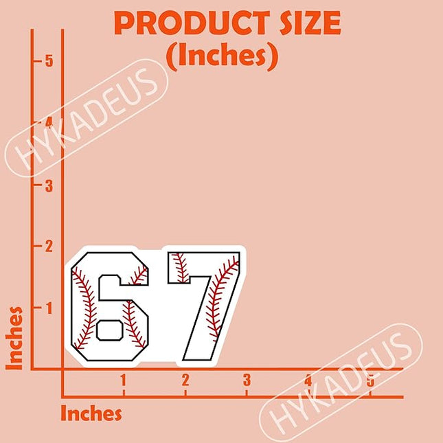 (3 Pcs) Baseball 67 Six Seven Funny Gen Alpha Meme Stickers – 67 Gifts for Coaches, Players, Waterproof Vinyl Decals for Water Bottle, Tumbler, Laptop, Phone Case, 3" x 2"