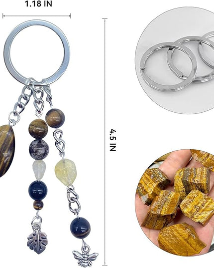 Cute Crystal Keychains Boho Key Rings for Car Keys Kawaii Bag Accessories Charms Bling Healing Teardrop Keyring Handmade