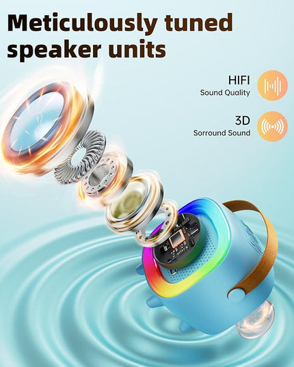 Mini Karaoke Machine Speaker for Kids Adults, Portable Bluetooth with 1 Wireless Microphones, Children's Day Birthday Gift Ideas for Toys for Teens Boys and Girls Aged 4, 5, 6, 7, 8, 9, 10, 11, 12+
