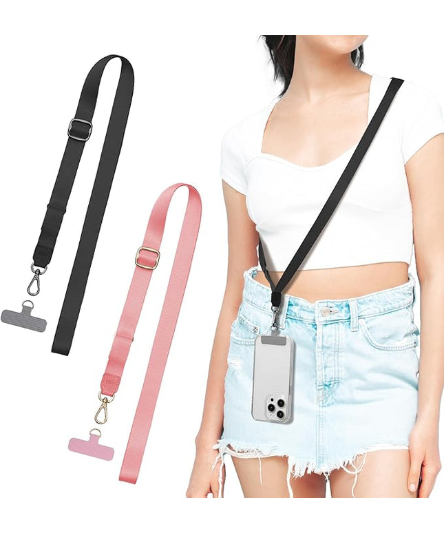 EKAX-Adjustable Anti-Theft Phone Lanyard Crossbody and Neck Strap with 2 Tether Tabs, Hands-Free Strap for Wallet, Keys,