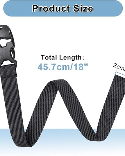 Vigorport Utility Straps Quick Release Nylon Backpack Accessory Bag Strap,Adjustable for Hiking,Travel,Outdoor Sports-4 Pack (Black, 0.75" W-18 L)