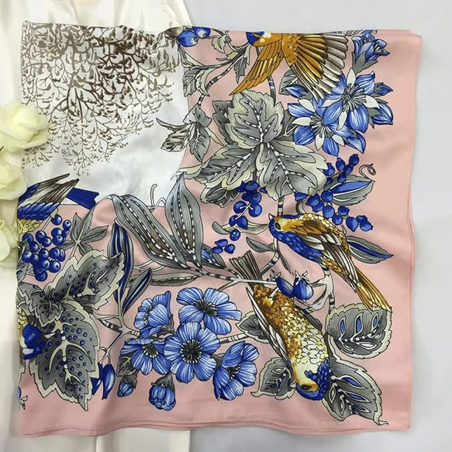 Julunar Silk Like Head Scarf for Women - Satin Large Hair Scarves - 35" Square Silk Hair Wrap for Sleeping with Gift Packed