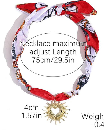 HETICA Scarf Necklace for Women Silk Western Charm Necklaces Fashion Accessory Jewelry Gift