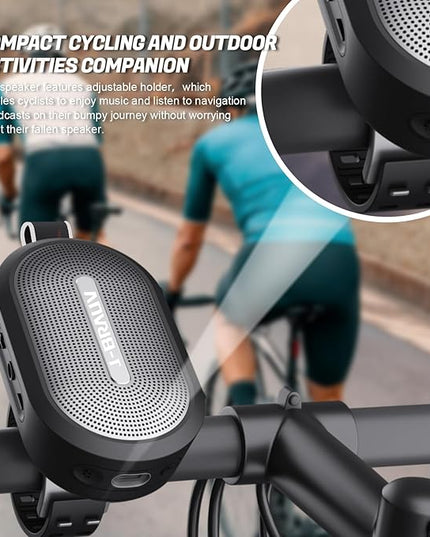 Portable Mini Bike Bluetooth Speaker,IP67 Waterproof Wireless with Adjustable Strap and Hook, Loud Clear Sound 10Hours Playtime, Home/Party/Outdoor/Beach/Shower (MINI Speaker)