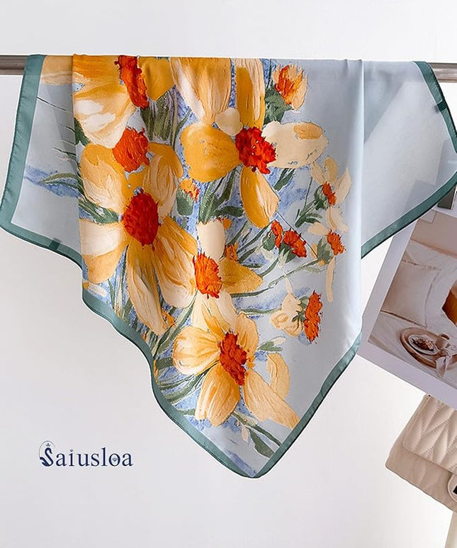 Neck Scarf For Womens Silky Head Scarves Hair Bandanas Square Scarf Fashion Accessories lightweight
