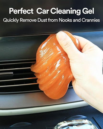 PULIDIKI Car Cleaning Gel for Car Cleaning Putty Car Putty Auto Detailing Tools Car Slime Cleaner Dust Cleaning Gel for Car Interior Cleaner Car Accessories Keyboard Cleaner Orange (2Pack)