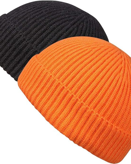 MaxNova Knit Cuff Short Fisherman Beanie for Men Women Warm Hats