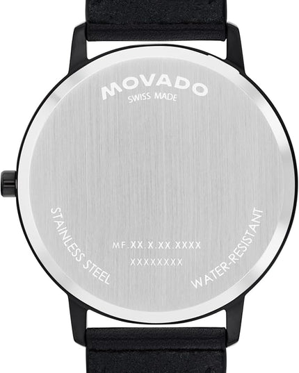Movado Face Watch - Swiss Quartz, Leather Strap - Classic, Timeless Luxury Fashion Timepiece for Him or Her - 41mm