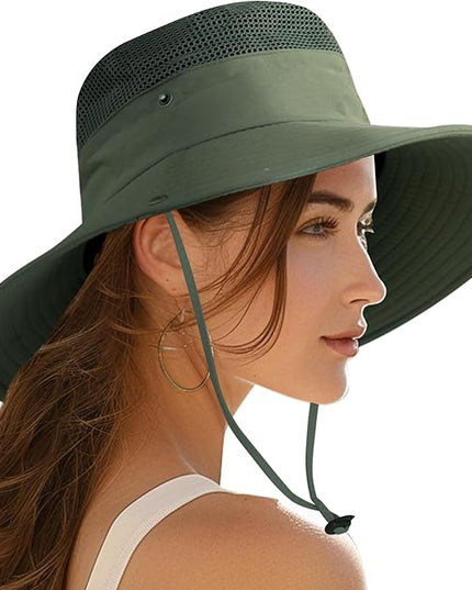 PFFY Sun Bucket Hats for Men Women 3” Wide Brim UPF 50+ Fishing & Beach Hat