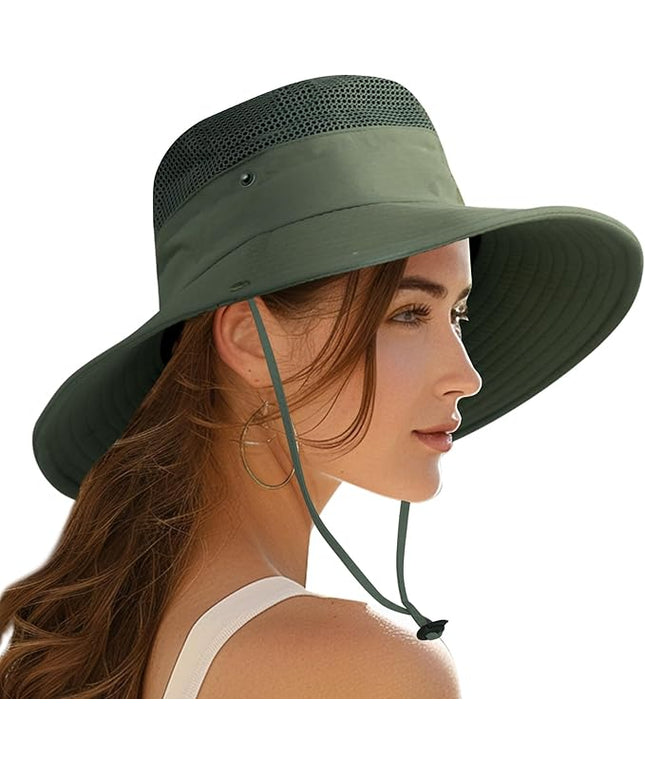 PFFY Sun Bucket Hats for Men Women 3” Wide Brim UPF 50+ Fishing & Beach Hat
