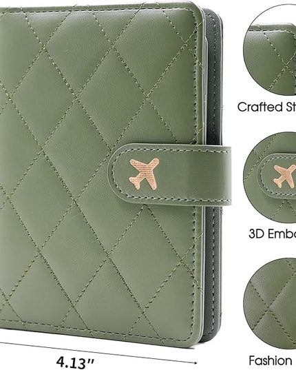 Melsbrinna Rfid Passport Holder for Travel women/Men, Cute Passport Wallet Rfid Blocking Card Slots, Rfid Passport Cover/CaseTravel Wallet, Passport Book Holder (1, LG GREEN)